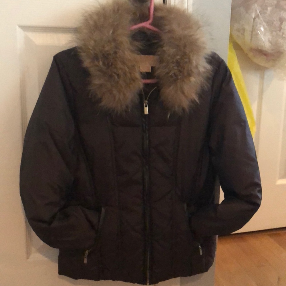Michael Kors Brown winter jkt w real fur
